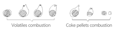 biomass pellets burning process