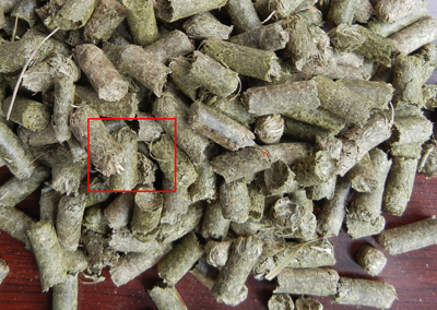 large fibers in wood pellets