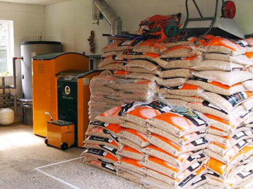 pellets stored indoors