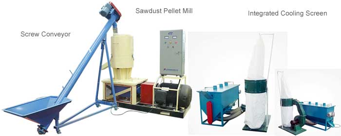 500-800kg/h sawdust pellet line