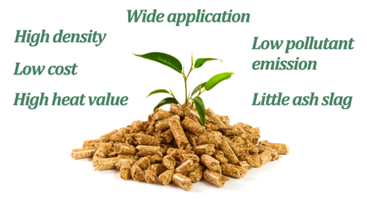 Calorific value of different biomass pellets